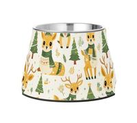 Deer Scandinavian Style Bowl for Dogs Non Slip Stainless Steel Pets Water Bowls for Slow Feed Dogs Slow Down Eating