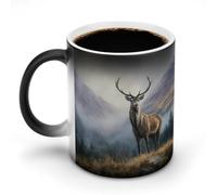 Deer Scottish Highlands Funny Mug Coffee Tea Cup Color Changing Heat Sensitive for Home Office
