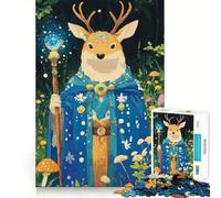 Deer Shaman in Forest Jigsaw Puzzle1000 Pieces Stress Relief Play Good Thick Family Enjoyable Unique Gift (38x26cm)