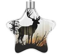 Deer Silhouette 3D Christmas Hanging Ornaments Star Pendant Xmas Ornament Farmhouse Christmas Tree Decoration for Fireplace Window Crafts Holiday Party Supply Home Decor