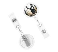 Deer Silhouette Badge Reels Retractable Badge Holder with Alligator Clip Cute Nurse Telescopic Badge Clip Name ID Card Holders for Office Worker Doctor Nurse Key Holder