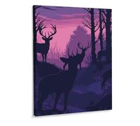 Deer Silhouette Canvas Wall Art 15.7x11.8inch Wall Painting Modern Prints Artwork Posters Frame-Style for Living Room Bedroom Kitchen Home Decor