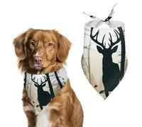 Deer Silhouette Dog Bandanas Adjustable Bib Party Pet Decorations Cute Dog Triangle Scarfs for Small Medium Puppy Cat Costume Accessory