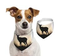Deer Silhouette Dog Bandanas,Summer Bandanas for Dogs Washable Adjustable Dog Triangle Scarf Bibs Cute Pet Bibs for Medium Large Dogs Puppy and Cats Medium