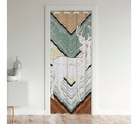Deer Silhouette Kids Window Treatments Deer Colorful Wooden Window Treatments for Boys Girls Wild Animals Hunting Door Curtain for Doorway Privacy Rustic Farmhouse Decor Window Treatments 86x203cm