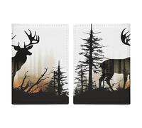 Deer Silhouette Passport Card Holder Travel Passport Covers Case Pu Passport Book Cover Passport Wallet Cover Case Passport Protective Cover Unisex Passport Protector, style, 20.3x13.8cm