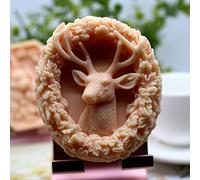 Deer Silicone Animal Soap Mold - Round Shape for Candle and Cake Decoration