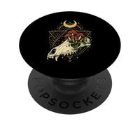 Deer Skull Head Animal Bone Mushrooms Occult Vulture Culture PopSockets Adhesive PopGrip