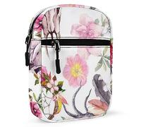 Deer Skulls with Flowers and Dream Catchers Watercolor Adjustable Fanny Waist Pack Pouch, Waterproof Crossbody Runners Bag Wallet for Gym Hiking Fitness Women Men 6.1 x 2.2 x 7.9 inch