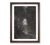 Deer Stag Within The Forest in Abstract Framed Print | A2 Walnut Framed Wall Art | Ready to Hang | Abstract Animal Picture | Living Room Bedroom Lounge Office