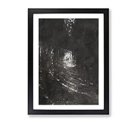 Deer Stag Within The Forest In Abstract Modern Framed Print | A3 Black Framed Wall Art | Ready to Hang | Abstract Animal Picture | Living Room Bedroom Lounge Office
