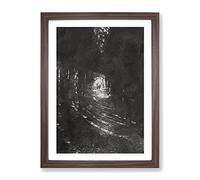Deer Stag Within The Forest In Abstract Modern Framed Print | A3 Walnut Framed Wall Art | Ready to Hang | Abstract Animal Picture | Living Room Bedroom Lounge Office