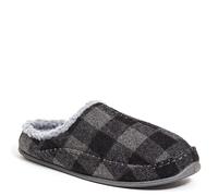 Deer Stags Mens Slippers, Grey/Black Plaid, 13 UK