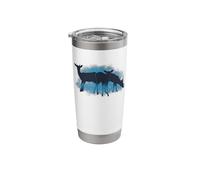 Deer Standing in The Fog - Red Deer Stainless Steel Insulated Tumbler