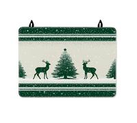 Deer Stove Top Cover for Electric Stove, Christmas Rustic Tree Star Christmas Green Washable Stovetop Cover Board for Glass Surface Kitchen Countertop Decor 28x20 Inch