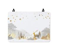 Deer Stove Top Cover for Electric Stove, Winter Elegant Trees Snowflakes Winter Gold Pu Surface Rv Cover for Small Kitchen Spaces Everyday Kitchen Use Decor 28x20 Inch