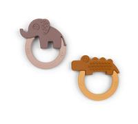 Deer Teething Rings - Set of 2 Mustard one size