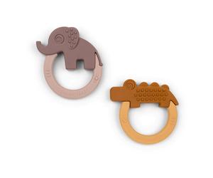 Deer Teething Rings - Set of 2 Mustard one size