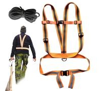 Deer Towing Harness, Reflective Hunting Belt System, Robust Pull Design, Adjustable Shoulder Fit, Reinforced Traction Strap, Reliable Field Equipment for Hunters, Game Transport, Outdoor