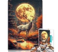 Deer Under The Full Moon Puzzles for Teenagers Teens 1000pc Puzzle,Family Game Stress Reliever Difficult Challenge Secret Santa Gifts 50x75cm