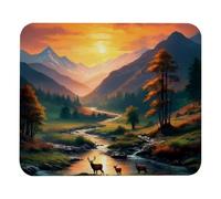 Deer under the Sunset ErgoGrip Large Mouse Pad, Non-Slip Rubber Base