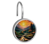 Deer under the Sunset Stainless steel Shower curtain hook