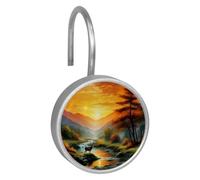 Deer under the Sunset Stainless steel Shower curtain hook