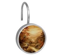 Deer under the Sunset Stainless steel Shower curtain hook