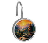 Deer under the Sunset Stainless steel Shower curtain hook