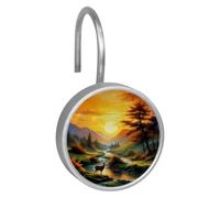 Deer under the Sunset Stainless steel Shower curtain hook