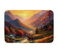 Deer under the Sunset Technology Fabric floor mat