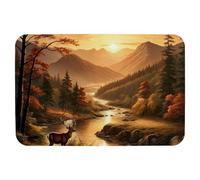 Deer under the Sunset Technology Fabric floor mat