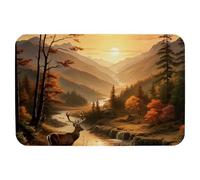 Deer under the Sunset Technology Fabric floor mat