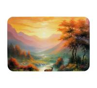 Deer under the Sunset Technology Fabric floor mat