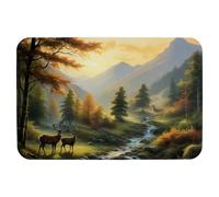 Deer under the Sunset Technology Fabric floor mat