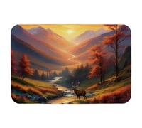 Deer under the Sunset Technology Fabric floor mat