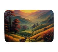 Deer under the Sunset Technology Fabric floor mat