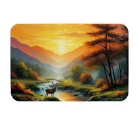 Deer under the Sunset Technology Fabric floor mat