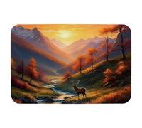 Deer under the Sunset Technology Fabric floor mat