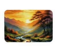 Deer under the Sunset Technology Fabric floor mat