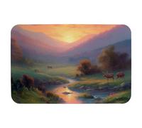Deer under the Sunset Technology Fabric floor mat