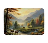 Deer under the Sunset Technology Fabric floor mat