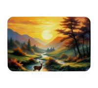 Deer under the Sunset Technology Fabric floor mat