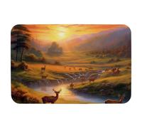 Deer under the Sunset Technology Fabric floor mat