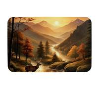 Deer under the Sunset Technology Fabric floor mat