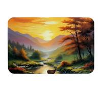 Deer under the Sunset Technology Fabric floor mat