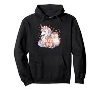 Deer Unicorn Owl Whimsical Fairy Magical Pink Baby Animals Pullover Hoodie