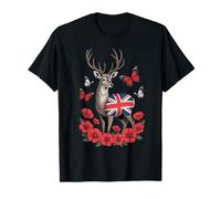 Deer Union Jack UK Flag British T-Shirt