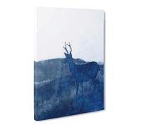 Deer Upon The Hill Canvas Print | Gallery Wrapped 30mm Frame Wall Art | 24x16 inches | Ready to Hang | Modern Animals Picture | Living Room Bedroom Lounge Office