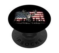 Deer US Flag - Buck Hunting Lover Big Game Hunter PopSockets Adhesive PopGrip